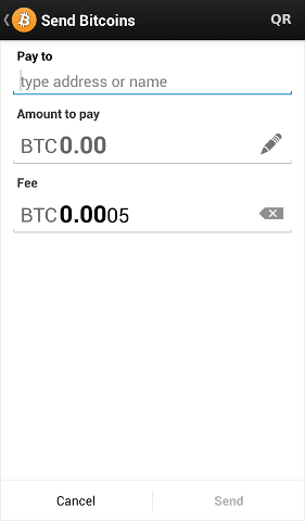 Bitcoin mobile wallet send