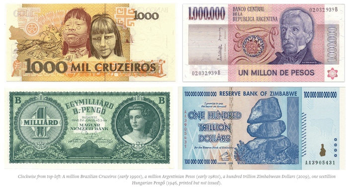 cruzeiros pesos pengo dollars